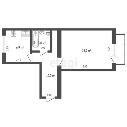 
   Продам 1-комнатную, 38.1 м², Платова ул, 70

. Фото 1.