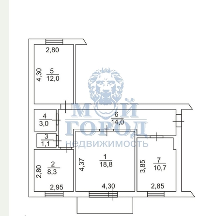 
   Продам 3-комнатную, 68 м², Речная 2-я ул, 111

. Фото 5.