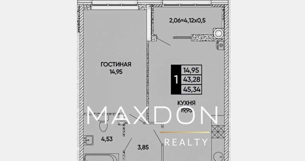 
   Продам 1-комнатную, 45 м², Левобережная ул

. Фото 5.