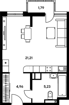 
   Продам студию, 32 м², Нансена ул, 109/2

. Фото 1.