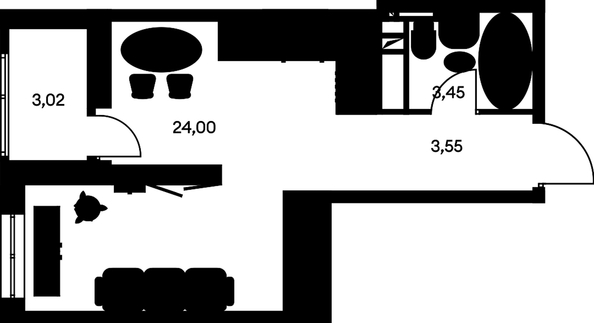 
   Продам студию, 34.39 м², Культура, дом 1

. Фото 1.