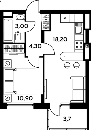 
   Продам 3-комнатную, 60.1 м², Сезоны

. Фото 1.