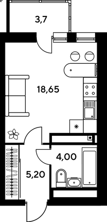 
   Продам студию, 31.65 м², Сезоны

. Фото 1.