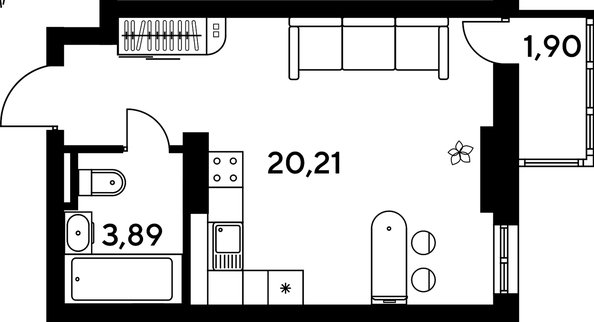 
   Продам 3-комнатную, 49.93 м², Малина Парк, дом 4

. Фото 1.