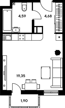 
   Продам студию, 30.22 м², Нансена ул, 109/2

. Фото 1.