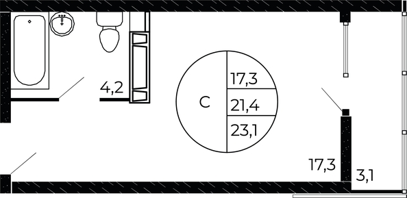 
   Продам студию, 23.1 м², Флора, литера 1.2

. Фото 1.