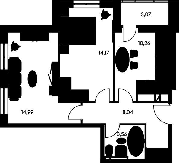 
   Продам 2-комнатную, 55.61 м², Культура, дом 1

. Фото 1.