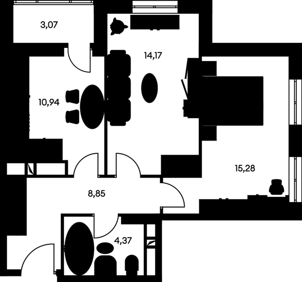 
   Продам 2-комнатную, 58 м², Культура, дом 1

. Фото 1.