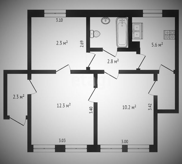 
   Продам 3-комнатную, 44 м², Пушкинская ул, 105 к79

. Фото 13.