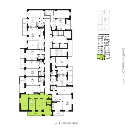 
   Продам 3-комнатную, 72.74 м², Сокольники, литера 6

. Фото 2.