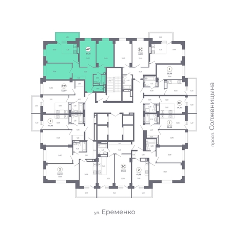
  Продается 4-комн. квартира, 87.81 м², ЖК Сокольники, литера 7
. Фото 2.