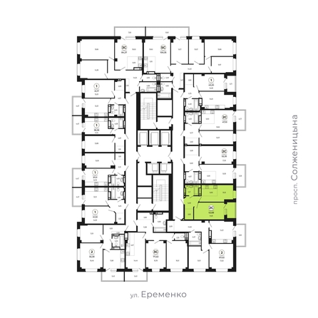 
   Продам 2-комнатную, 42.55 м², Сокольники, литера 8

. Фото 2.