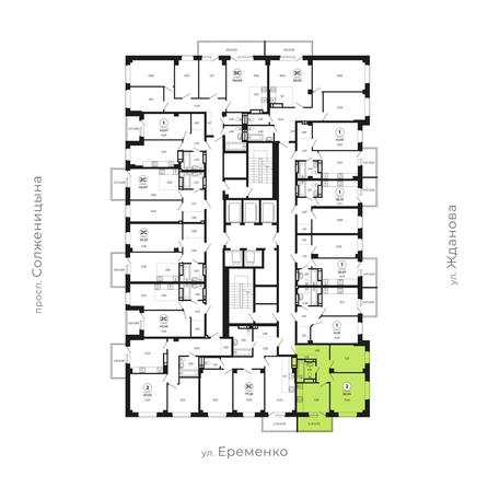 
  Продается 2-комн. квартира, 55.09 м², ЖК Сокольники, литера 10
. Фото 2.