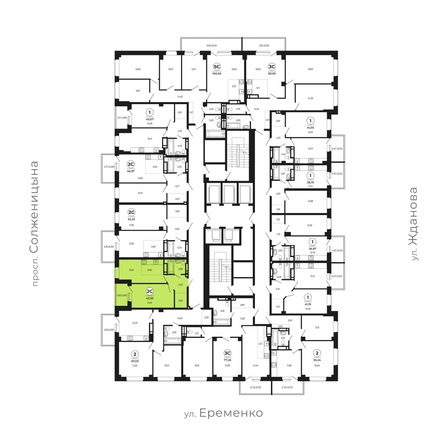 
  Продается 2-комн. квартира, 42.38 м², ЖК Сокольники, литера 10
. Фото 2.