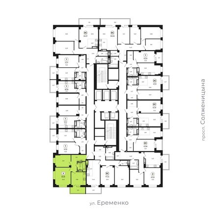 
   Продам 2-комнатную, 55.09 м², Сокольники, литера 9

. Фото 1.