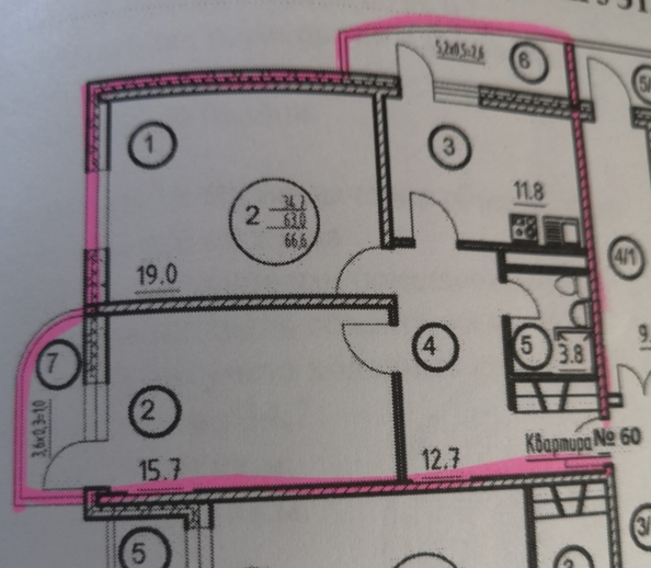 
   Продам 2-комнатную, 66.7 м², Нансена ул, 103/1 ст 4

. Фото 24.