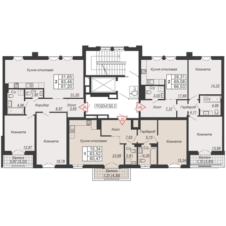 
  Продается 2-комн. квартира, 81.2 м², ЖК Дом-резиденция Собрание
. Фото 2.