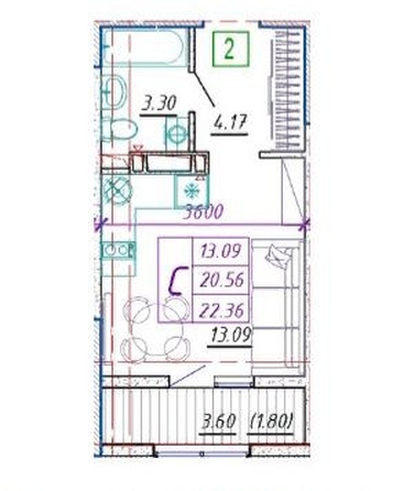 
   Продам студию, 22.36 м², Зорге ул, 11

. Фото 4.