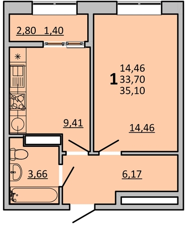 
   Продам 1-комнатную, 35.1 м², Frame (Фрейм), 11Б

. Фото 1.