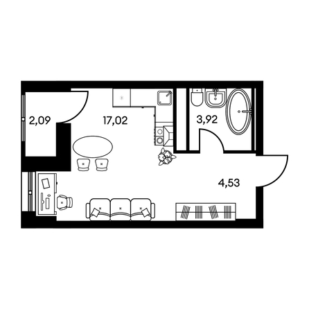 
   Продам 2-комнатную, 37.19 м², Культура, дом 2

. Фото 1.