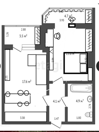 
   Продам 1-комнатную, 53 м², Батуринская ул, 163

. Фото 47.