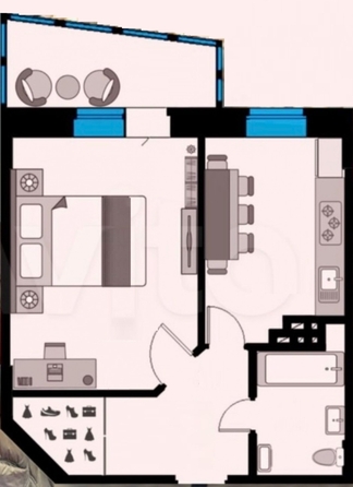 
   Продам 1-комнатную, 37.1 м², Ларина ул, 45

. Фото 4.