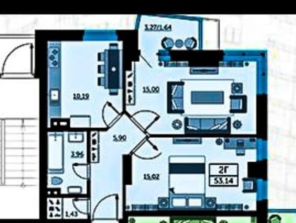 
   Продам 2-комнатную, 54 м², Ларина ул, 45

. Фото 12.