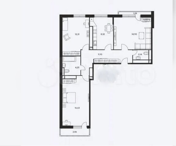 
   Продам 3-комнатную, 72.62 м², Соколова пр-кт, 68/118В

. Фото 7.