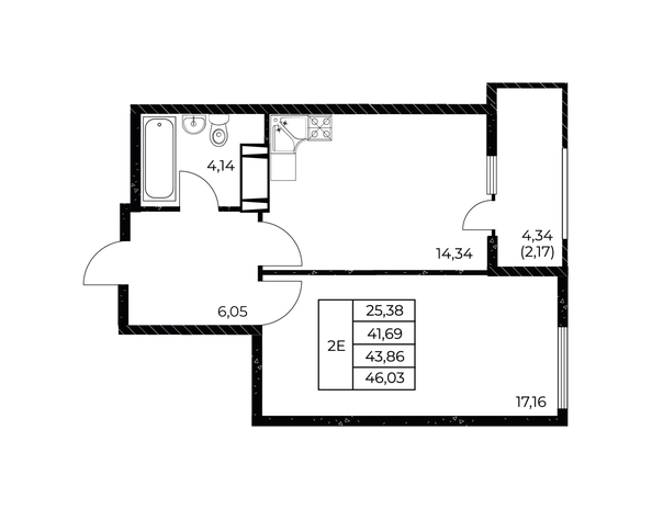
  Продается 1-комн. квартира, 46.03 м², ЖК Звезда Столицы 2
. Фото 1.