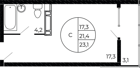 
   Продам студию, 22.4 м², Александра Невского ул, 2 лит 1.1.

. Фото 1.