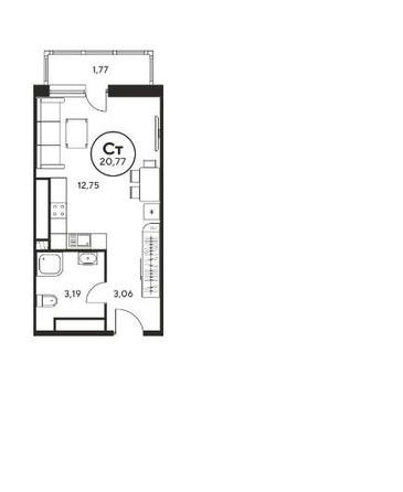 
   Продам студию, 22 м², Соколова пр-кт, 68

. Фото 13.