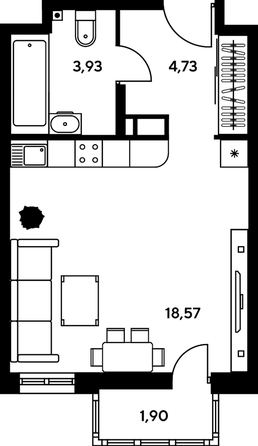 
  Продается студия, 28.84 м², ЖК Гринсайд, 5.1-5.5
. Фото 1.