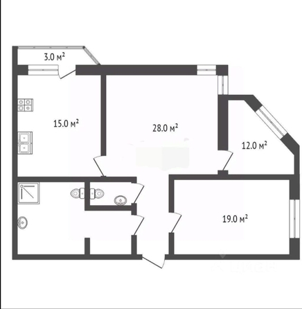 
  Продается 3-комн. квартира, 93 м², Шаумяна ул, д. 26
. Фото 12.