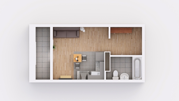 
  Продается студия, 27.55 м², ЖК Frame (Фрейм), 11В
. Фото 2.