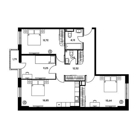 
  Продается студия, 76 м², ЖК Гринсайд, 4.1-4.3
. Фото 1.