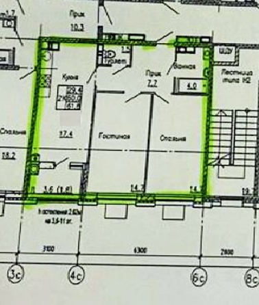 
  Продается 2-комн. квартира, 60 м², Бориса Слюсаря ул, д. 23
. Фото 12.