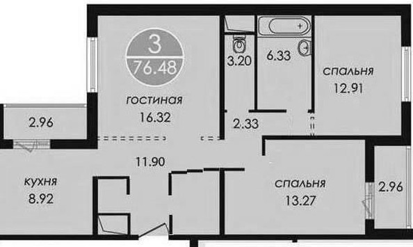
   Продам 3-комнатную, 76.5 м², Суздальский пер, 17

. Фото 11.
