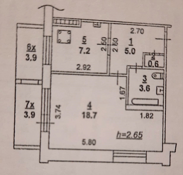 
  Продается 1-комн. квартира, 39.1 м², Украинская ул, д. 28/1
. Фото 9.