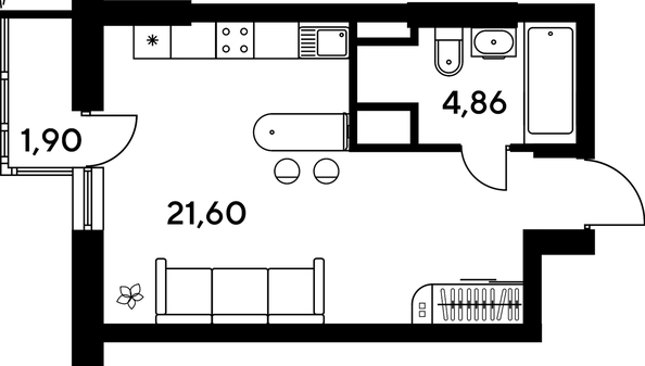 
  Продается студия, 28.25 м², ЖК Малина Парк, дом 4
. Фото 1.