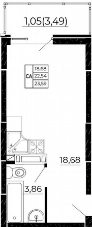 
  Продается студия, 27 м², ЖК Западные Аллеи, литера 4.2
. Фото 10.