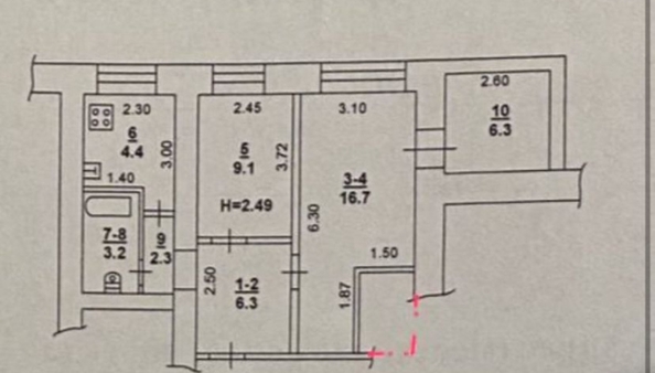 
  Продается 3-комн. квартира, 50 м², Гвардейский пер, д. 72а
. Фото 15.