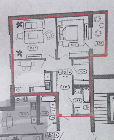 
  Продается 2-комн. квартира, 61.33 м², Дружная ул, д. 6
. Фото 14.