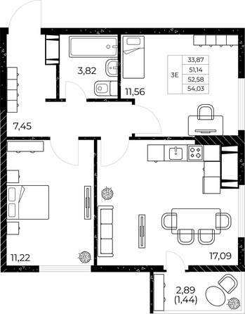 
  Продается 2-комн. квартира, 54.03 м², ЖК Звезда Столицы 2
. Фото 2.