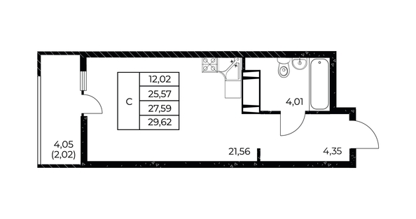 
  Продается студия, 29.62 м², ЖК Звезда Столицы 2
. Фото 1.