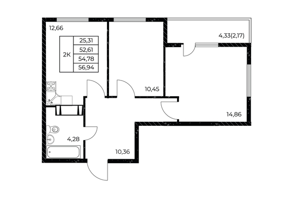 
  Продается 2-комн. квартира, 56.94 м², ЖК Звезда Столицы 2
. Фото 1.