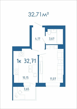 
  Продается 1-комн. квартира, 32.71 м², Магнитогорская ул, д. 2
. Фото 28.