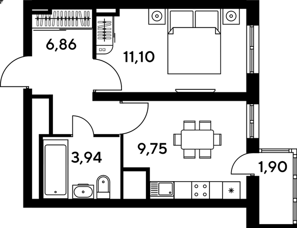
  Продается 1-комн. квартира, 32.62 м², ЖК Малина Парк, дом 4
. Фото 1.