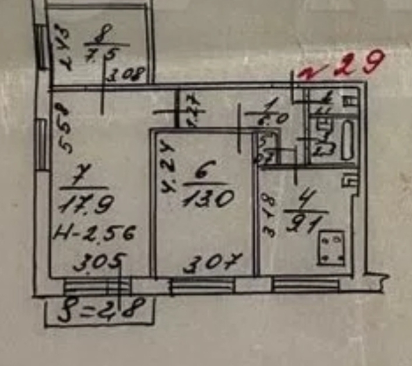 
  Продается 3-комн. квартира, 58 м², 2-я Краснодарская ул, д. 163
. Фото 8.