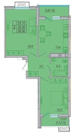 
  Продается 3-комн. квартира, 60 м², Жмайлова ул, д. 19а
. Фото 12.