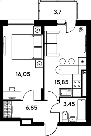 
  Продается 2-комн. квартира, 57.45 м², ЖК Сезоны
. Фото 1.